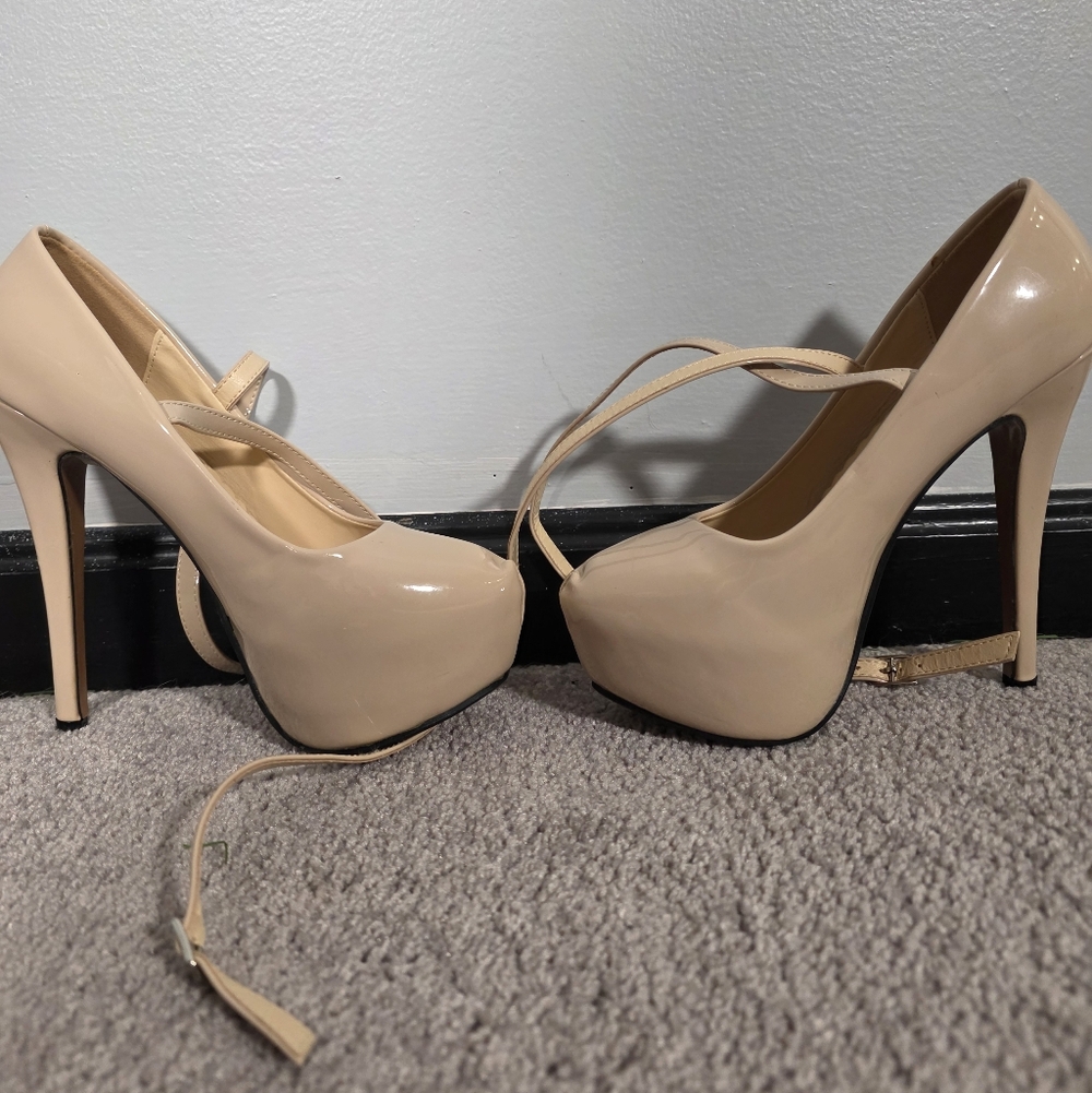 OCHENTA Women's Ankle Strap Platform Party Closed Toe Dress High Heels Pumps